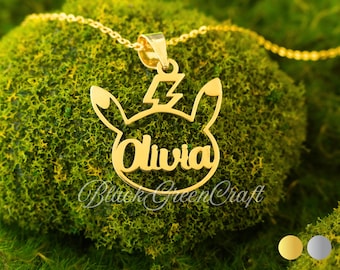 Pikachu Personalized Name Necklace • Sterling Silver Pendant