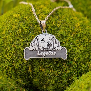 Golden Retriever Necklace • Dog Necklace • Pet Jewelry • Gifts For Kids • Gifts For Her