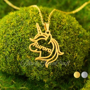 Einhorn Halskette • Einhorn Anhänger • Personalisierte Halskette • Geburtstagsgeschenk • Geschenke für Kinder • Geschenk für sie