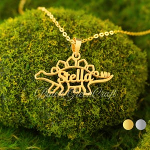 Stegosaurus Necklace • Stegosaurus Pendant • Personalized Necklace • Birthday Gift • Gifts For Kids • Gift For Her