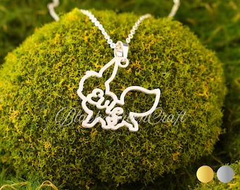 Sterling Silver Eevee Necklace • Personalized Eeveelution Pendant