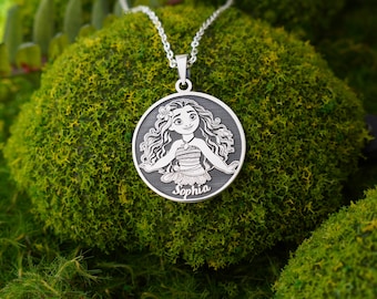 Moana Necklace • Personalized Sterling Silver Cartoon Pendant