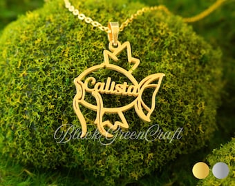 Magikarp-naamketting • Gepersonaliseerde sterlingzilveren hanger