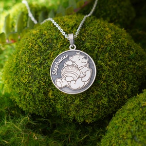 Winnie the Pooh Necklace •  Honey Bear • Cartoon Necklace • Pooh Pendant • Gifts For Kids • Gifts For Her