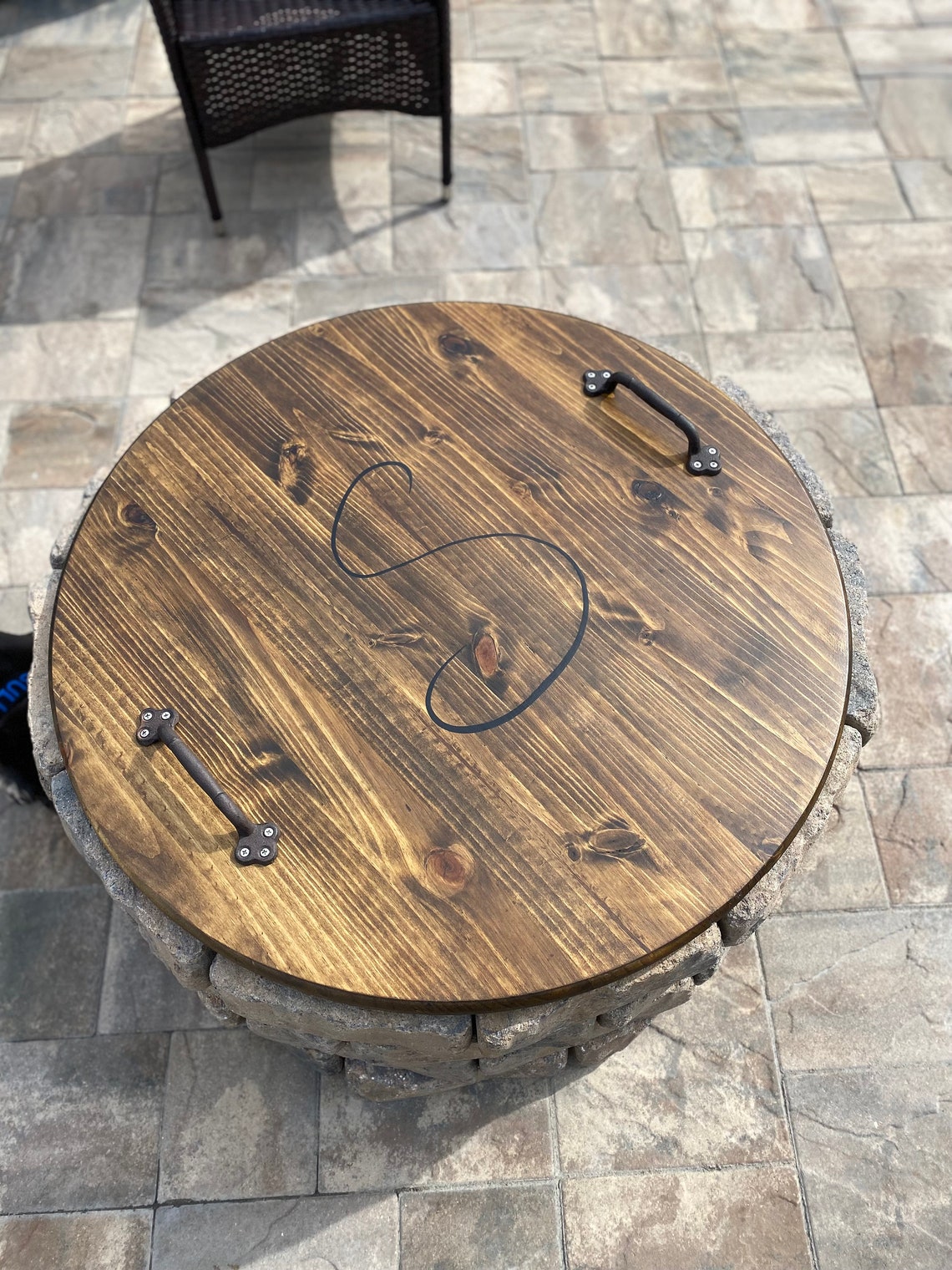 Custom Fire Pit Table Top Cover 24 44 Etsy