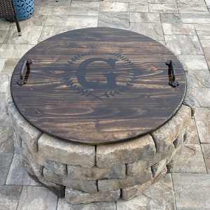 Fire Pit Table Top Cover 24”- 36” Custom Made
