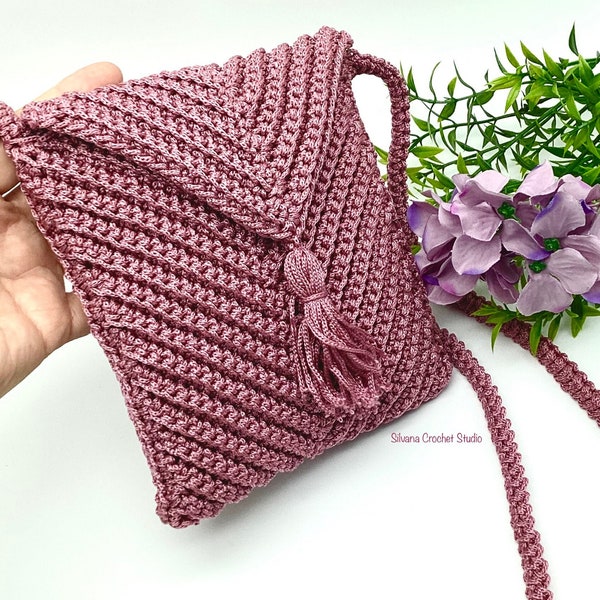 Crochet Pattern in English Chevron Crossbody Phone Bag Purse 2 Sizes for Beginners Summer Fall Winter Spring Crochet Tutorial Gift Idea