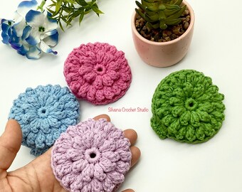Crochet Pattern Flower Face Scrubbies Easy Quick Crochet Pattern  Crochet Face Pads  Reuseable Eco Friendly Face Scrubbies Makeup Remover