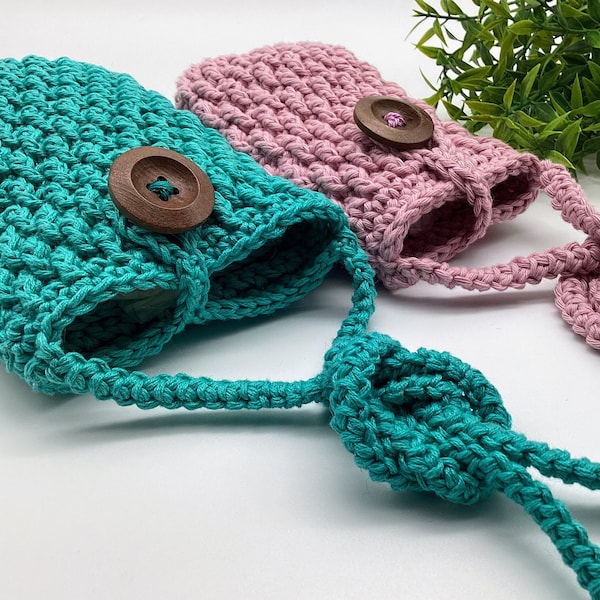 Crochet Phone Bag Pattern PDF |  2 Sizes Crossbody Crochet Bag Pattern Handmade Phone Pouch Crochet Bag Crochet Purse Crossbody Bag Gif Idea