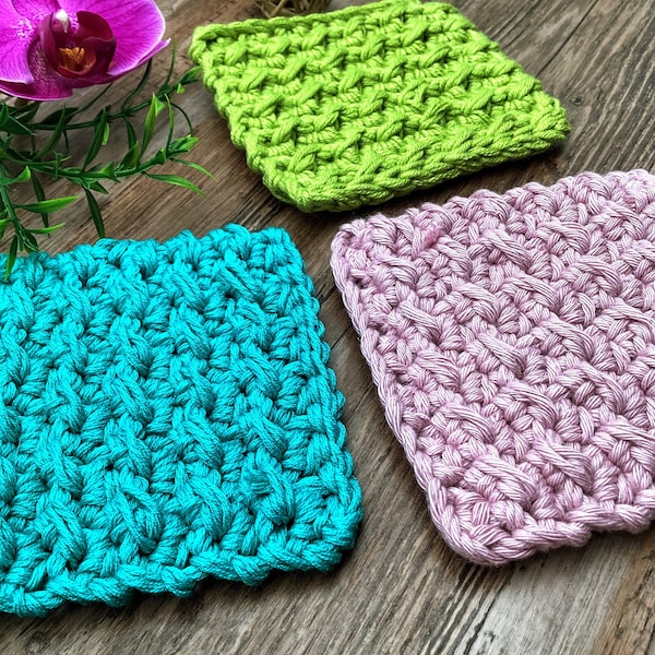 Crochet Pattern Cup Coaster Country House Crochet  Farmhouse Coaster Pattern Crochet Mug Rug Decor Kitchen Decor DIY Quick and Easy  to Make