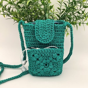 Crochet Pattern Phone Bag Pattern with Front Pocket Crossbody Purse Phone Case Crochet Pouch Handmade Phone Bag Christmas Gift Idea Easy&Fun