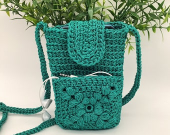 Crochet Pattern Phone Bag Pattern with Front Pocket Crossbody Purse Phone Case Crochet Pouch Handmade Phone Bag Christmas Gift Idea Easy&Fun