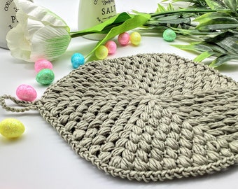 Crochet Pattern Hot Pad Potholder Tutorial for Easter, Christmas, Holiday Seazon Home Decor Housewarming Gift Idea Easy Quick for Beginners