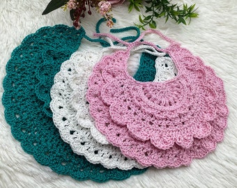 Vintage Crochet Baby Bib Pattern Crochet Tutorial Unique Design Baby Shower Gift Idea Lovely Pattern Easy to Make with Photo Tutorial