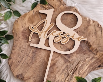 Cake Topper Happy Birthday Number | Name with Engraving | Birthday