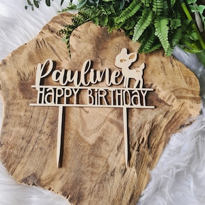 Cake Topper Happy Birthday Deer| birthday| personalized