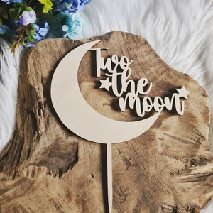 Cake Topper Two the moon | Geburtstag