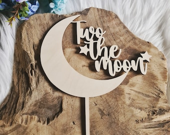 Cake Topper Two the Moon | Birthday