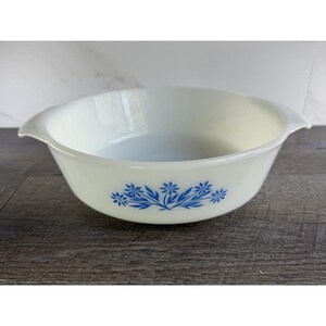 Anchor Hocking Fire King Casserole Dish NO LID #433 Blue Flower