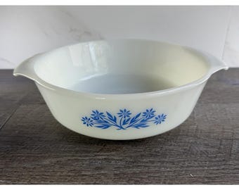 Anchor Hocking Fire King Auflaufform OHNE DECKEL #433 Blaue Blume