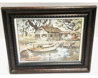 Lionel Barrymore-tryck Väggkonst Guldfolie Etsning Point Pleasant Vintage 6x8