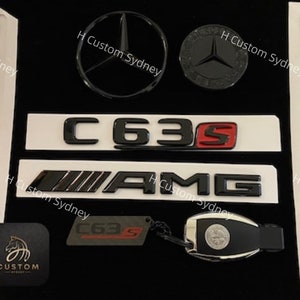 Glanzend zwart C63s-badgepakket voor C63s W205 C205 S205 A205-modellen 2015-2018