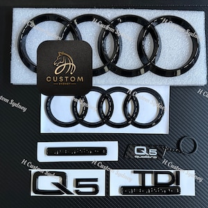 Q5 Gloss Black Full Badges Package For Audi Q5 TDI Quattro Exclusive Pack
