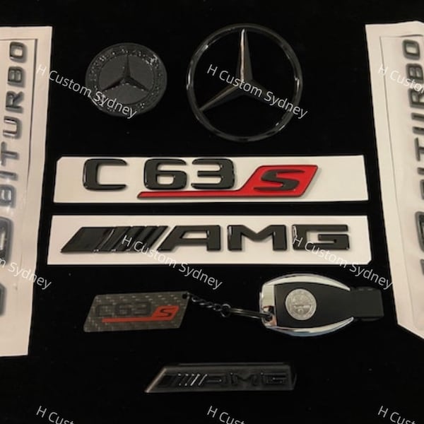 C63s Gloss Black Full Badges Paket für Mercedes C63s W205 C205 S205 A205 Exclusive Pack