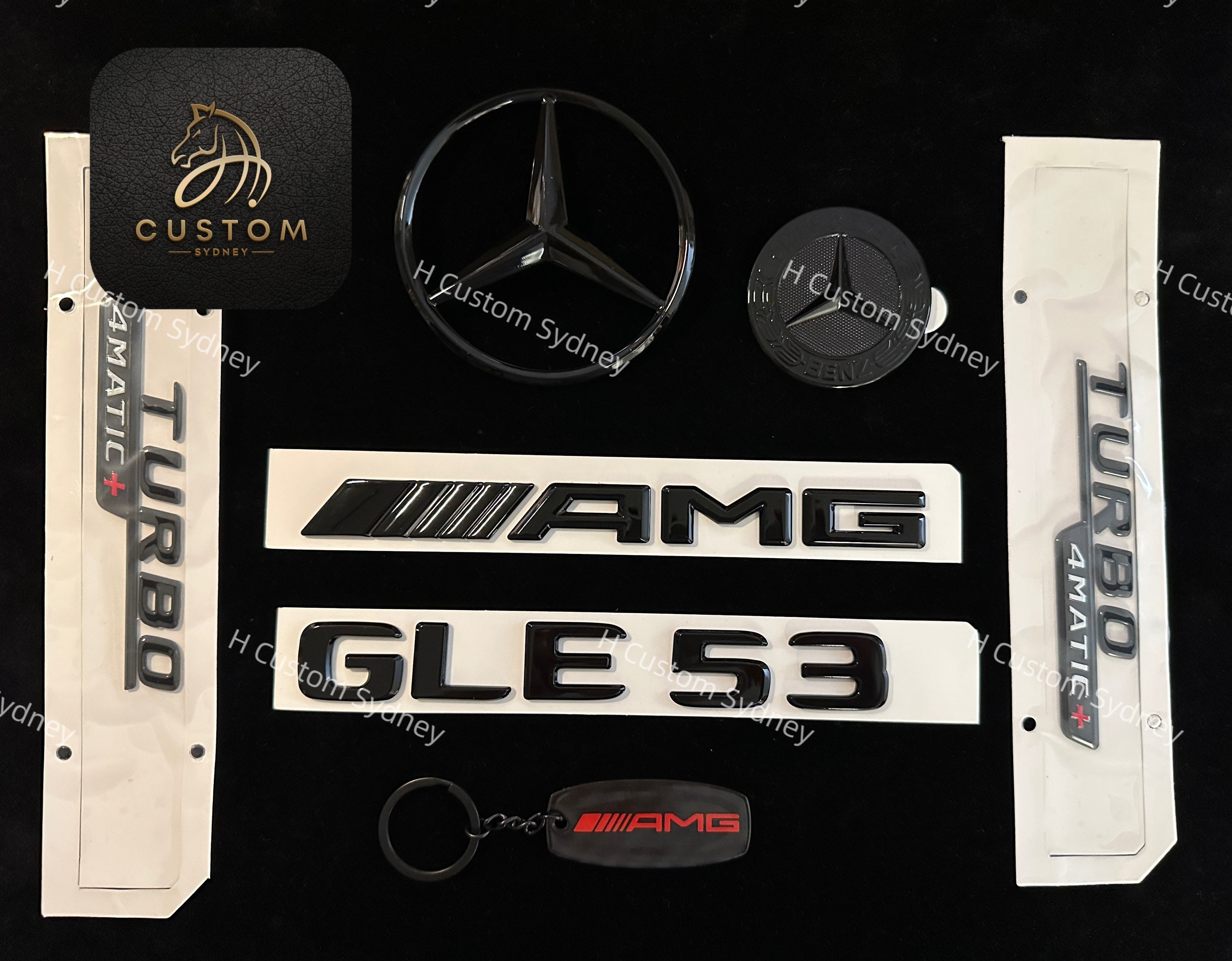 GLE53 Gloss Black Badges Emblems Package for Mercedes GLE53 V167