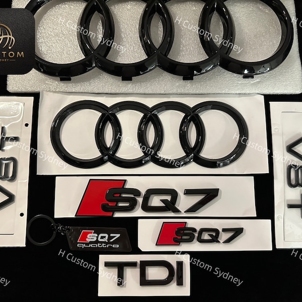 SQ7 Gloss Black Full Badges Set für Audi SQ7 4M 2016-2023 Exclusive Pack