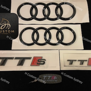 Gloss Black TTS Full Badges Package For Audi TT FV model 2015-2024 Exclusive Pack
