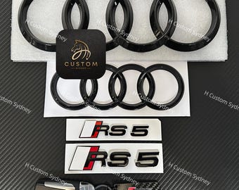 RS5 Gloss Black Badges Paket für Audi RS5 8T F5 2013-2023 Exclusive Pack