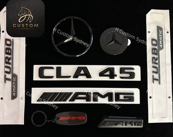 Gloss Black CLA45 Badges Package For Mercedes AMG CLA45 C117 Exclusive Pack