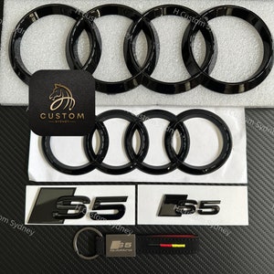 S5 Gloss Black Badges Package For Audi S5 F5 2017-2024 Full Blacked Out Exclusive Pack