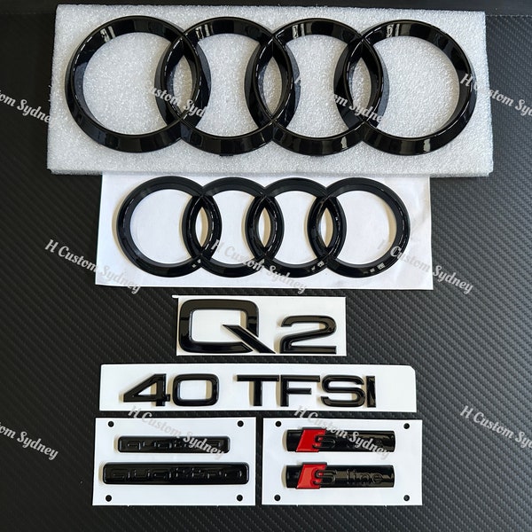 Gloss Black Q2 Badges Paket für Audi Q2 35TFSI 40TFSI Exclusive Pack