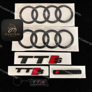 Matte Black TTS Badges Package For Audi TTS FV model MK3