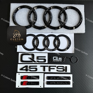 Q5 Gloss Black Full Badges Package For Audi Q5 45TFSI Exclusive Pack
