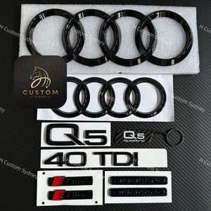 Q5 Gloss Black Full Badges Package For Audi Q5 40TDI Exclusive Pack