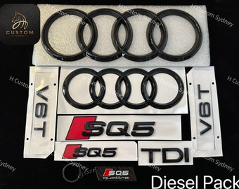 SQ5 Gloss Black Badges Package For Audi SQ5 8R FY 2013-2024 Models
