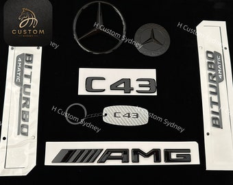 Gloss Black C43 Full Badges Emblems Package for Mercedes C43 W205 C205 S205