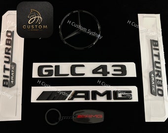GLC43 Gloss Black Badges Paket für Mercedes GLC43 X253 SUV C253 Coupe Exclusive Pack
