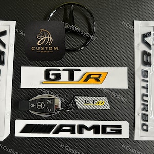Pacote de emblemas completos em preto brilhante para Mercedes AMG GTR C190 Pacote exclusivo