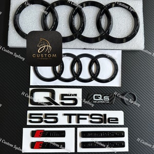 Q5 Gloss Black Full Badges Package For Audi Q5 55TFSIe 50TFSIe 2024-2025  Model Exclusive Pack