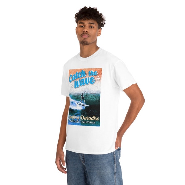 Unisex Heavy Cotton - Catch the Wave - Surfing Paradise - Beach in California, San Diego - Beachwear and vacation - Summer Waves