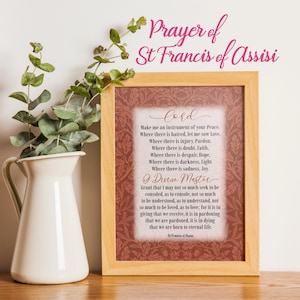 St Franziskus von Assisi Gebet druckbar - Mach mich zu deinem Frieden - Tolles inspirierendes Gebet für jedes Zuhause - Letter Size, A4