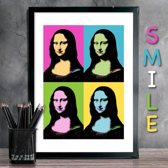モナリザ ポップアート 絵画 インテリアMona Lisa art Mona Lisa Pop Art Printable – Leonardo Da Vinci Wall Art - Etsy