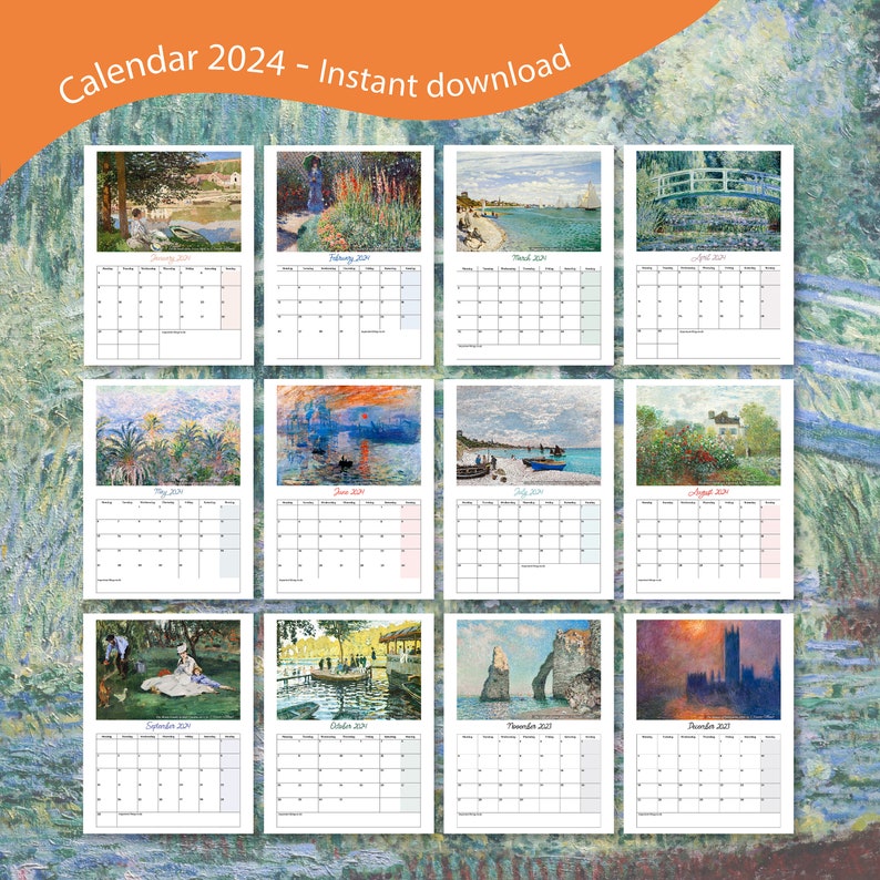 Claude Calendar 2025 With 12 Paintings to Discover
