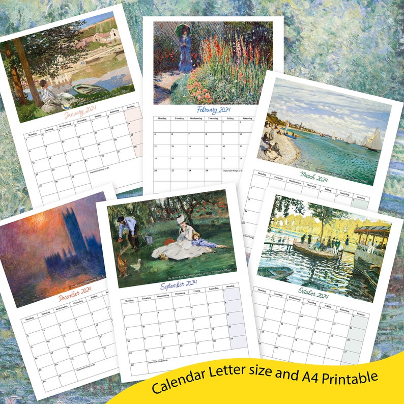 Claude Calendar 2024 With 12 Paintings to Discover