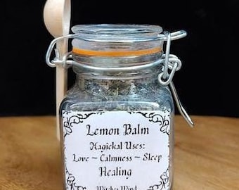 Dried Organic Lemon Balm Herb in Jar - Witchcraft Supply