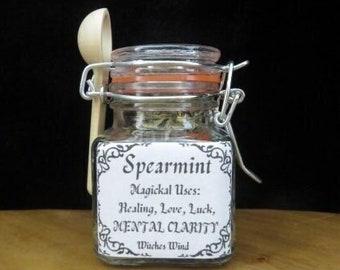 SPEARMINT LEAF HERB ~ Dried Organic Herb ~ Mentha Spicata~ Magic Herb ~ Herb ~ Witch Herb ~ Kitchen Witch ~ Green Witch